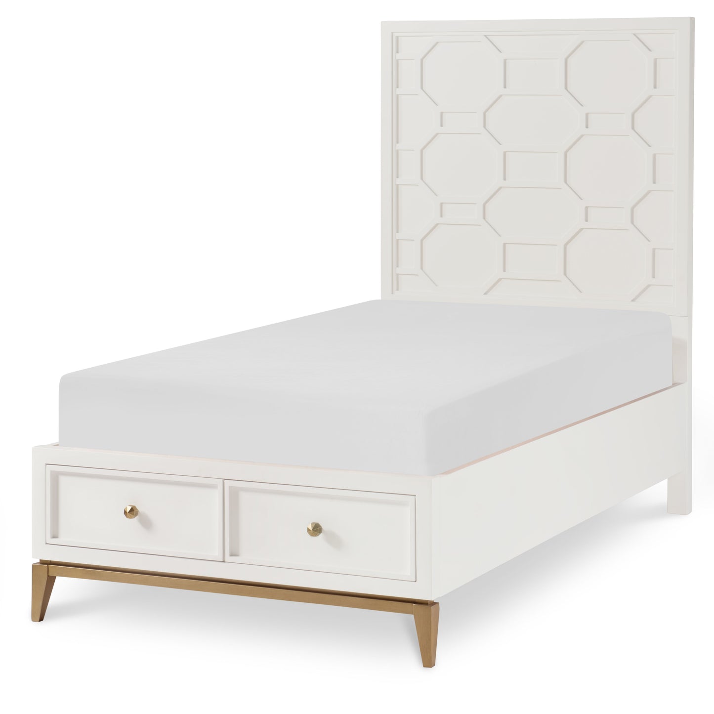 Chelsea by Rachael Ray - Complete Panel Bed With Storage Footboard