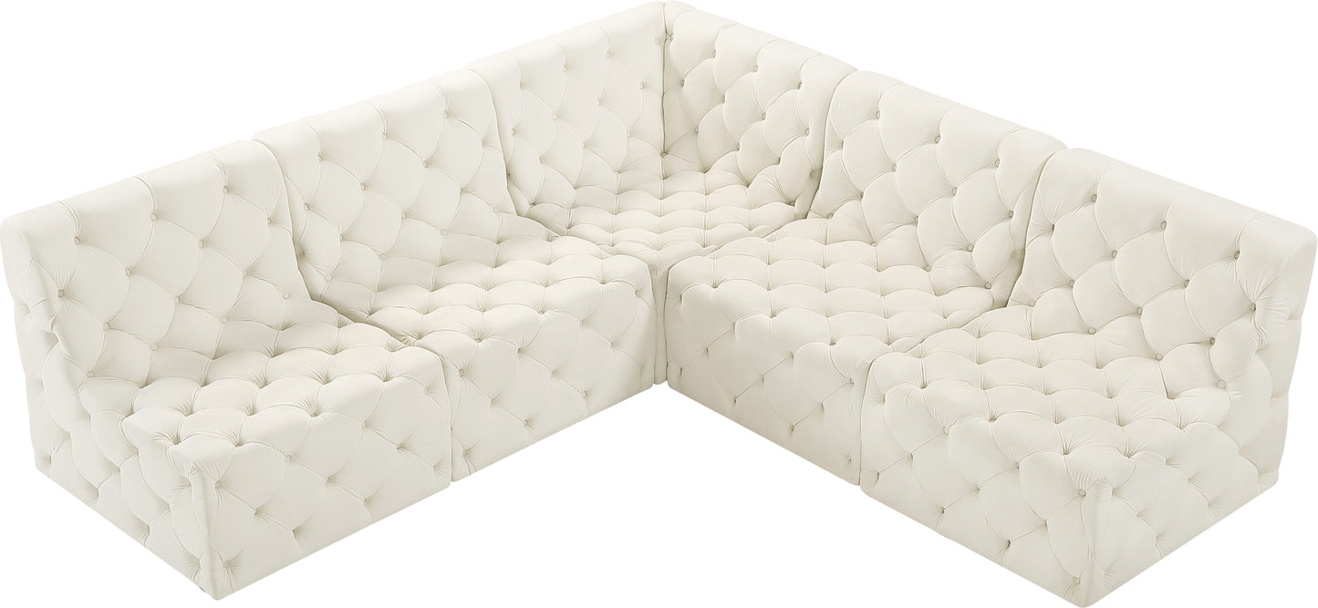 Tuft - Modular Sectional 5 Piece - Cream - Modern & Contemporary