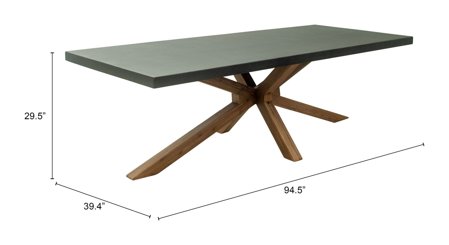 Suan - Outdoor Rectangular Dining Table - Gray
