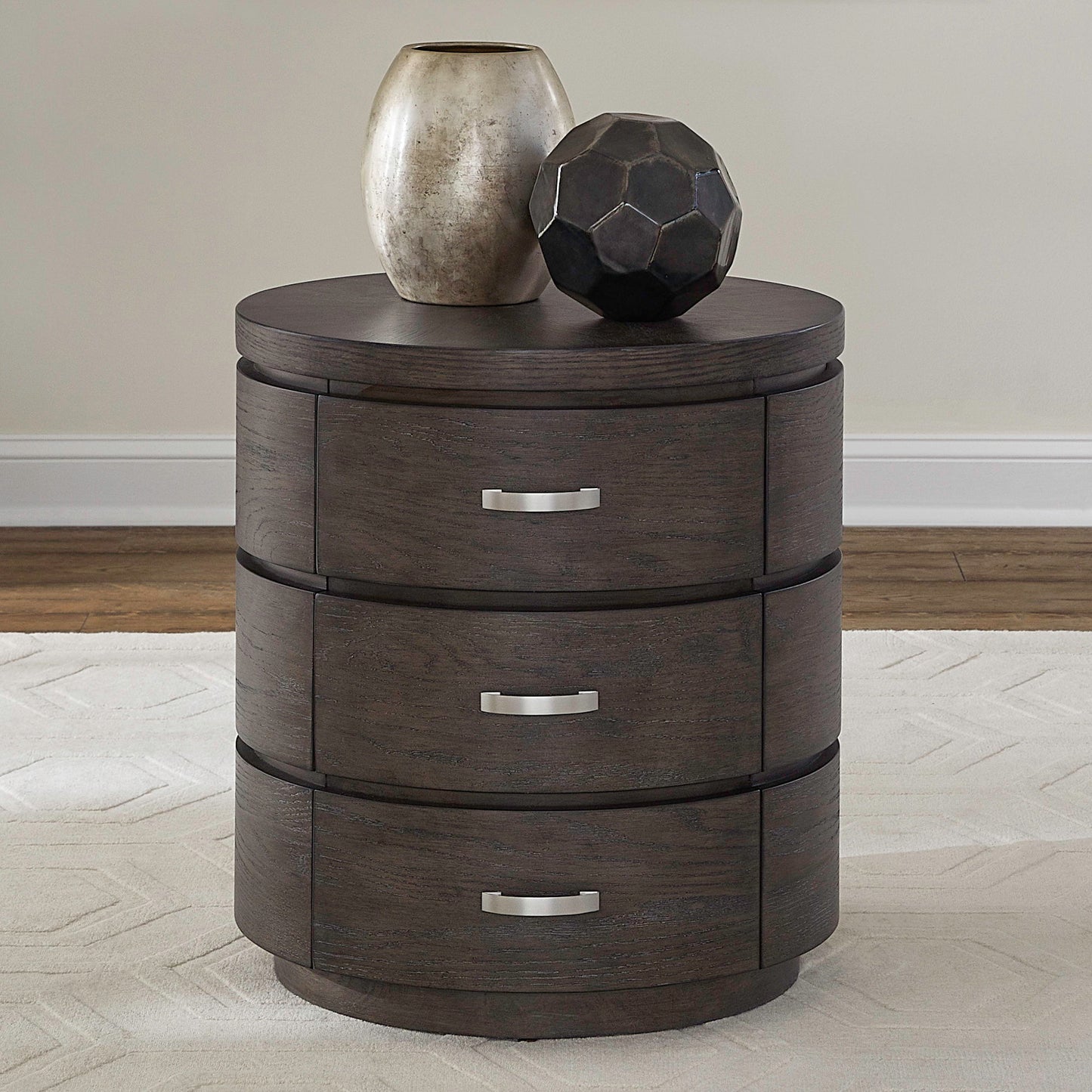 Cascade Falls - Round End Table - Satin Espresso