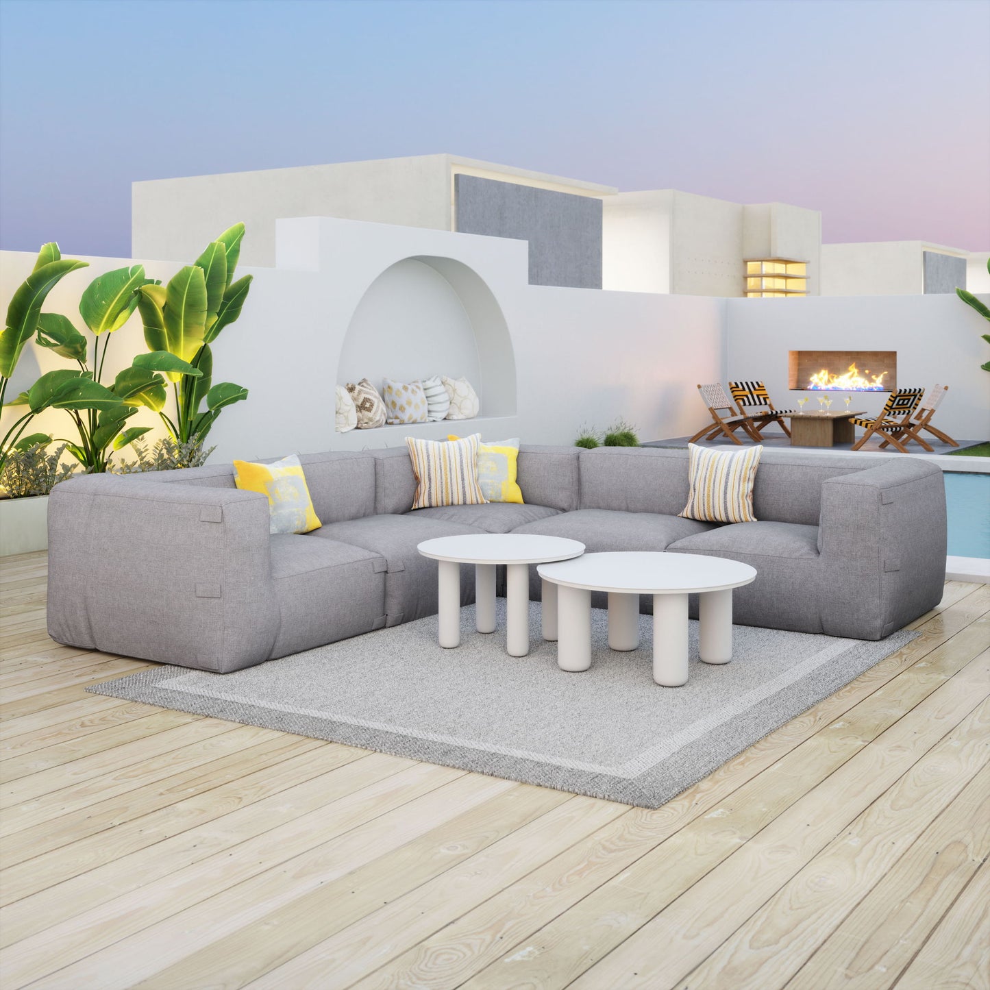 Luanda - Corner Chair - Gray