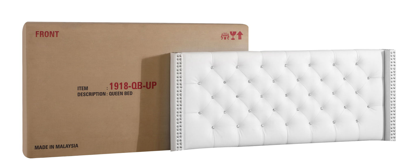 Glory Furniture - Julie - Faux Crystals Tufted Upholstered Bed