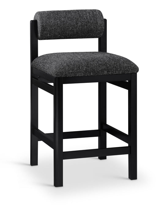 Roundhill - Fabric Counter Stool - Black Frame