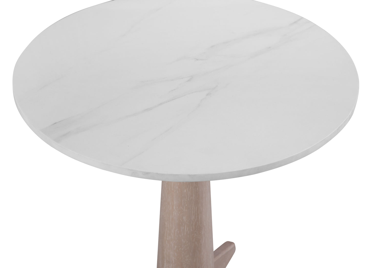 Horizons - End Table - White Oak / White Marble