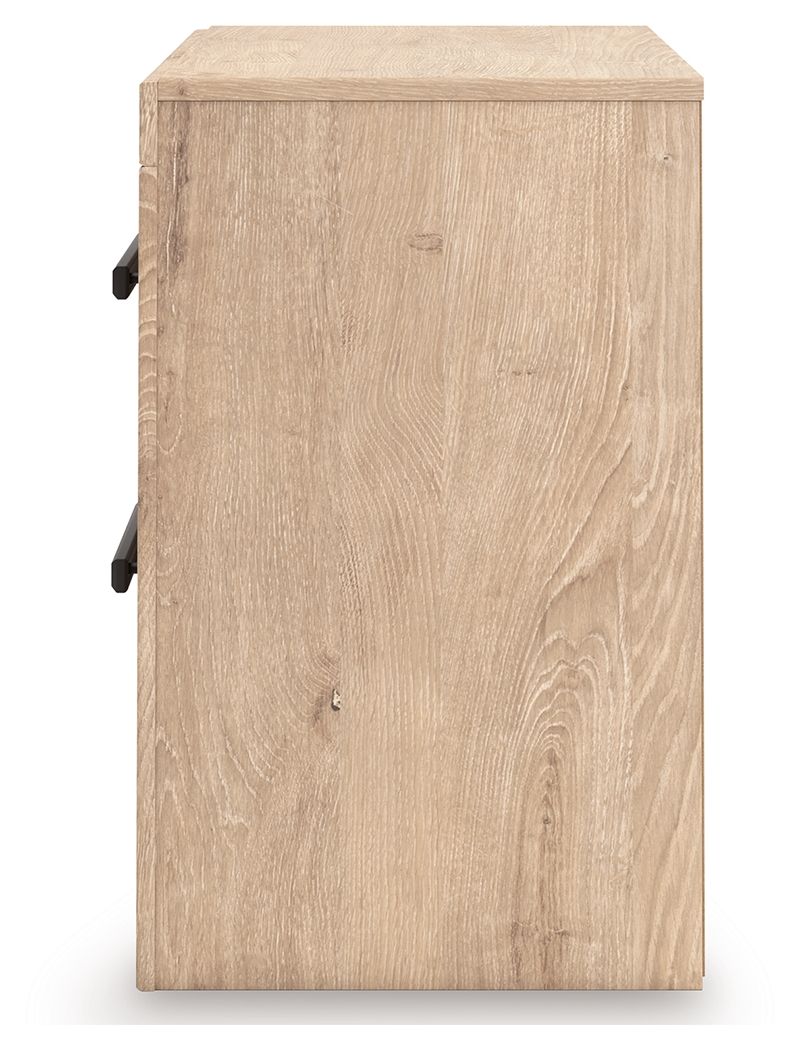 Sanginlane - Two Drawer Night Stand - Tan