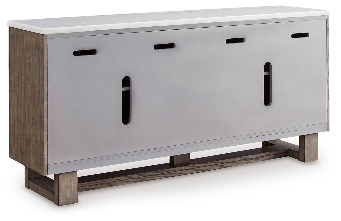 Loyaska - Extra Large TV Stand - Grayish Brown / White