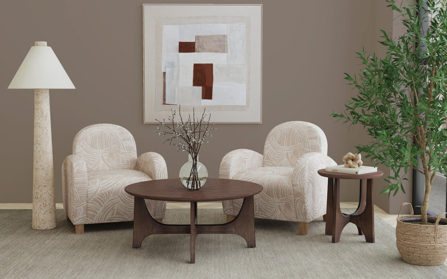 Dunnigan - Oak End Table - Dark Brown