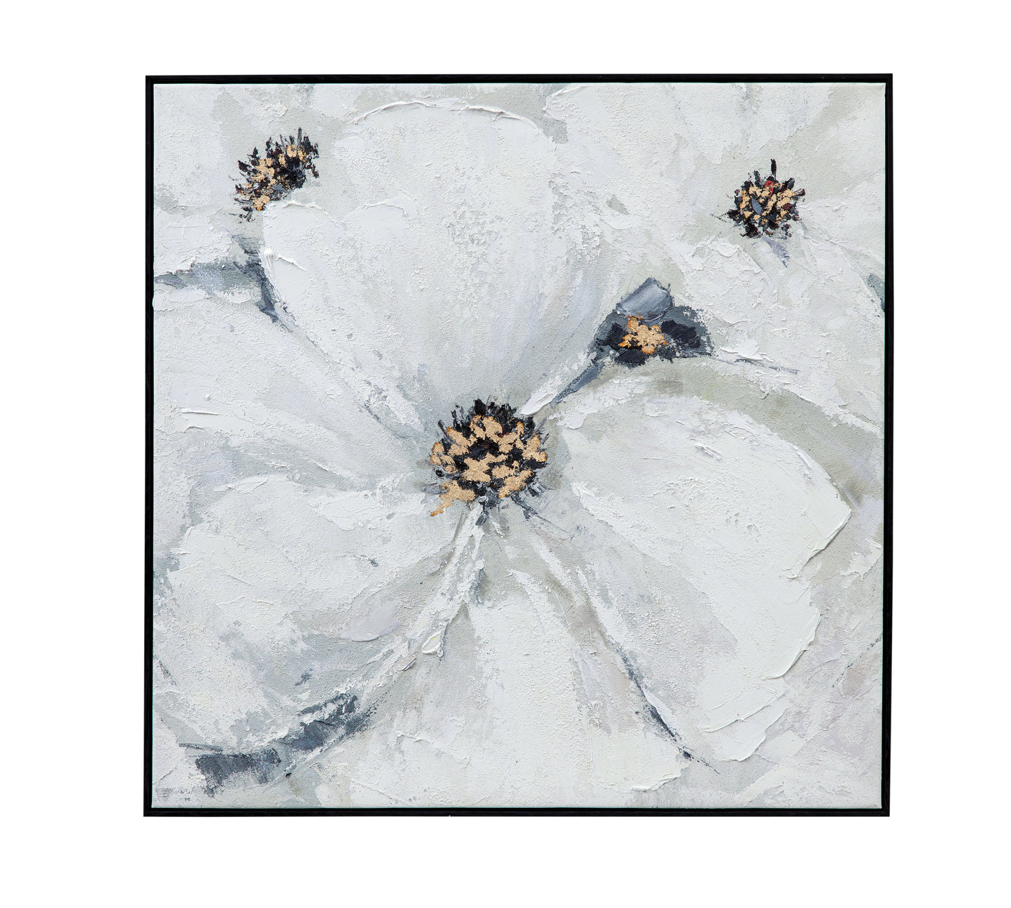 Dogwood Canvas Art - Pearl Silver