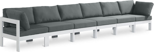 Nizuc - Outdoor Patio 6 Seat Modular Sofa With White Frame