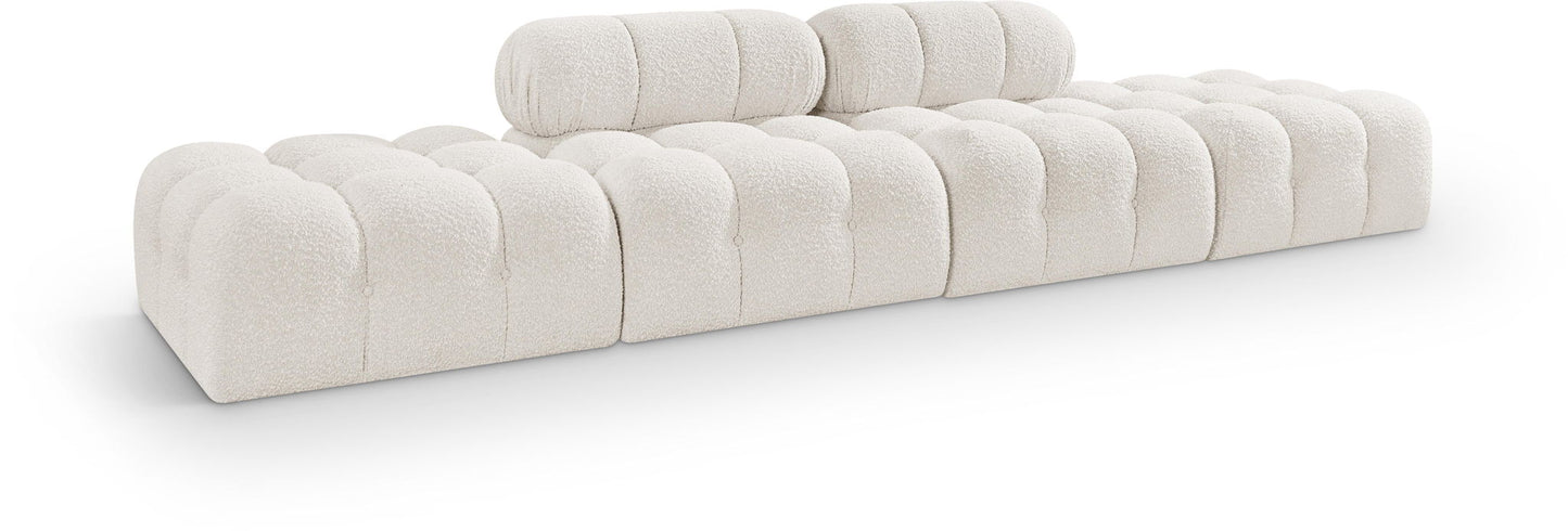 Ames - 4 Piece Boucle Upholstered Modular Sofa With 2 Backless Seats