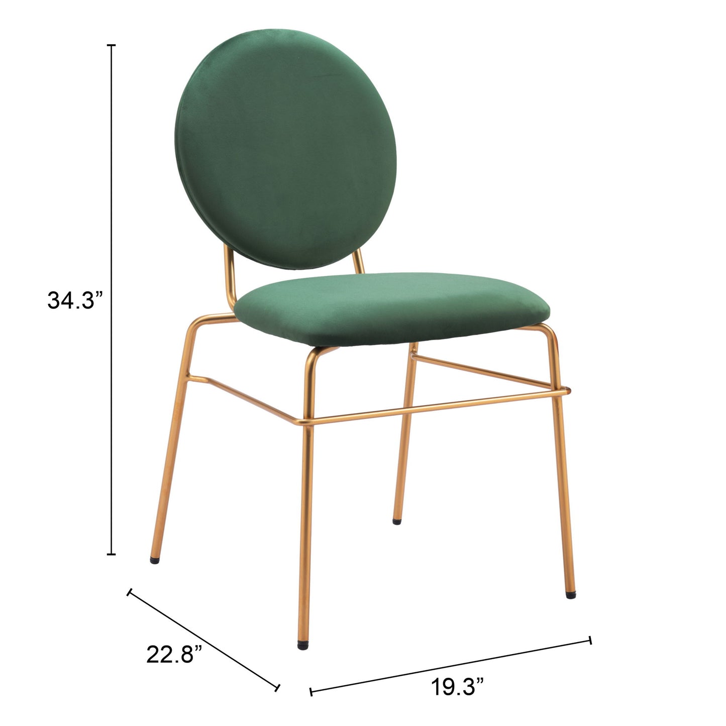Odessa - Dining Chair (Set of 2) - Green / Gold