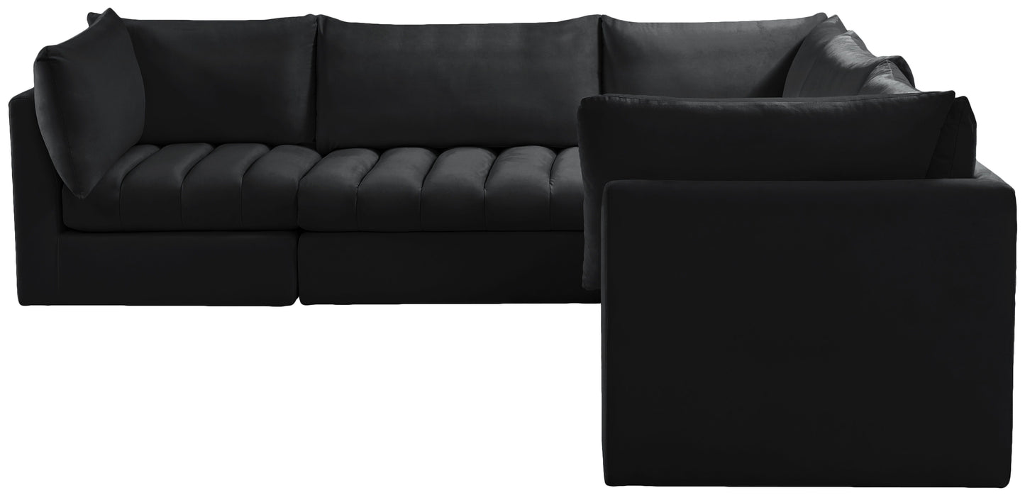 Jacob - Modular Sectional 5 Piece - Black - Fabric