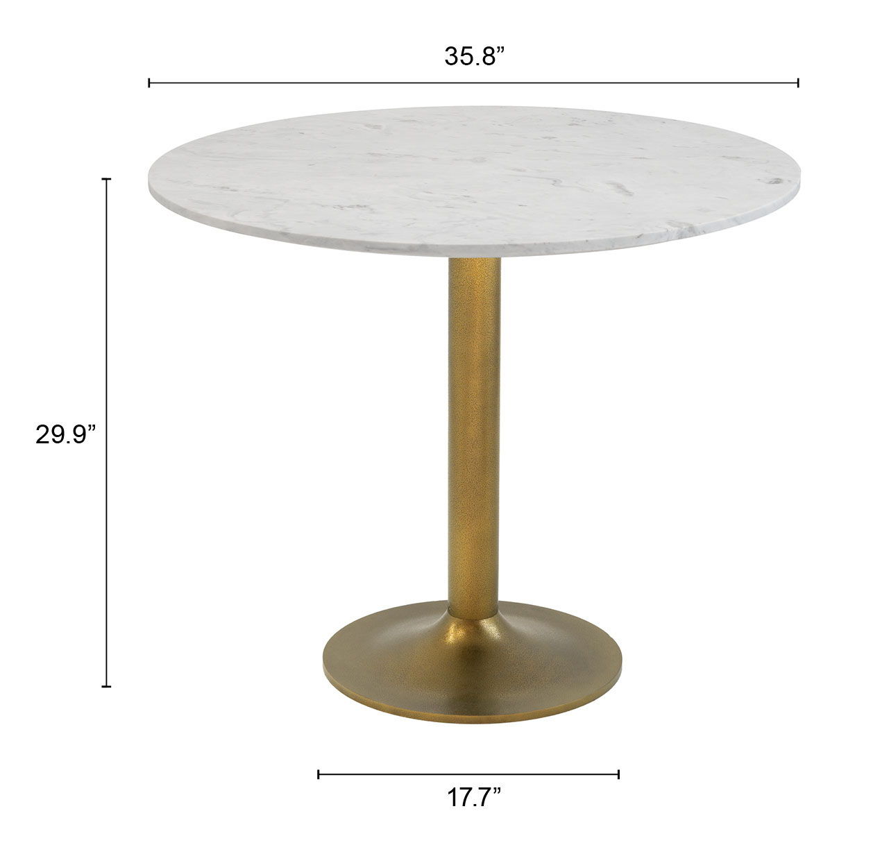 Fullerton - Dining Table - White / Gold