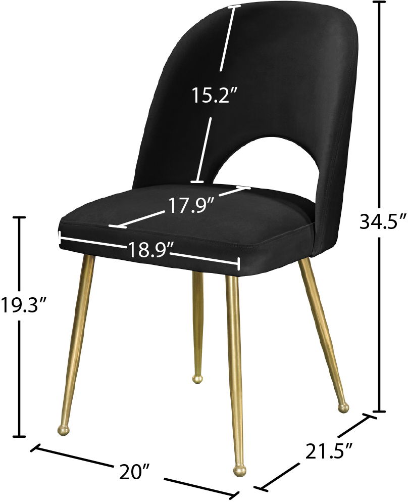 Logan - Dining Chair (Set of 2) - Gold Legs