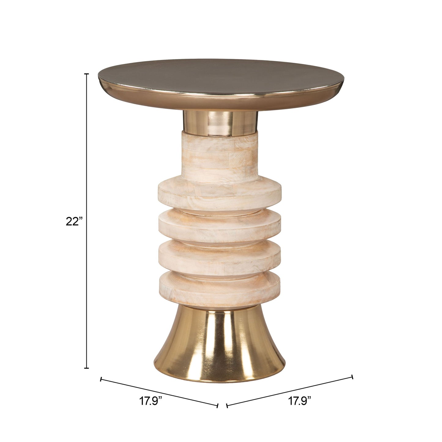 Ringar - Side Table - Gold & Natural