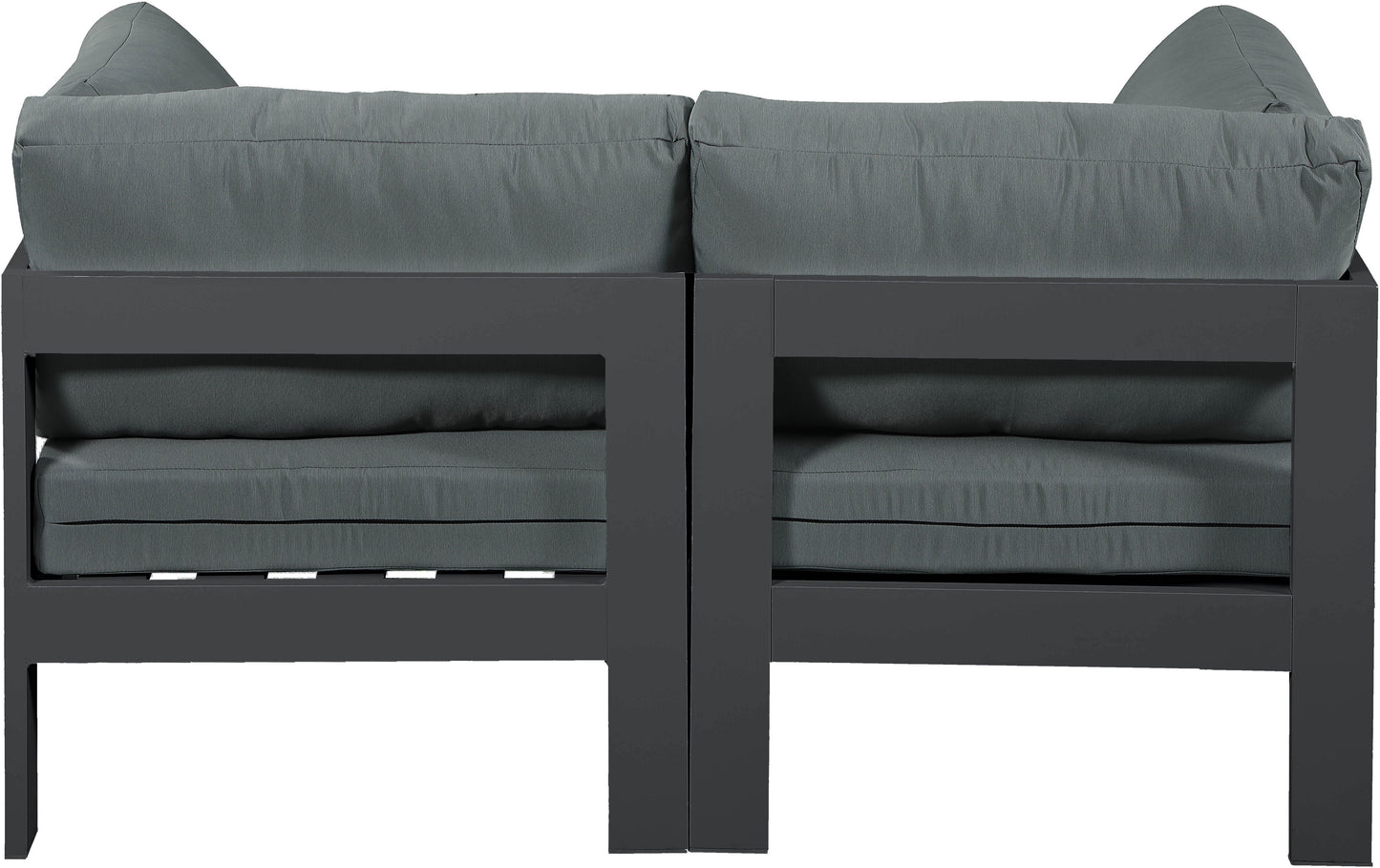 Nizuc - Outdoor Patio 2 Seat Modular Sofa With Gray Frame