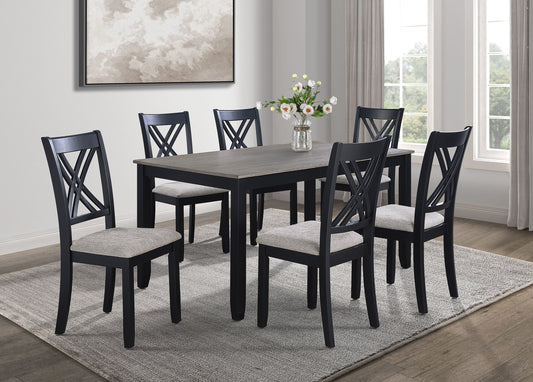 Eloise - 7 Piece Dinette Set - Charcoal / Gray