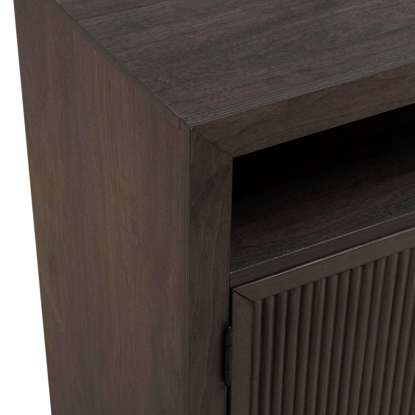 Modern Edge - Bedside Chest With Charging Station - Brown