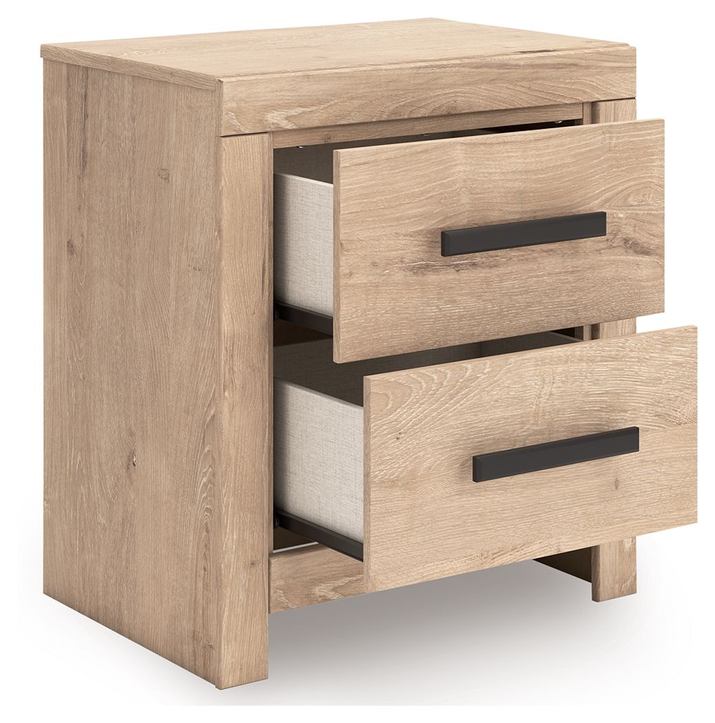 Sanginlane - Two Drawer Night Stand - Tan