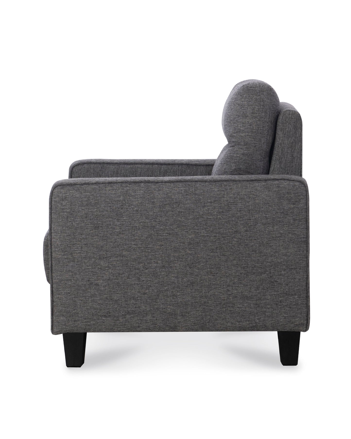 Nolan - Channeled Chair - Medium Gray Velvet