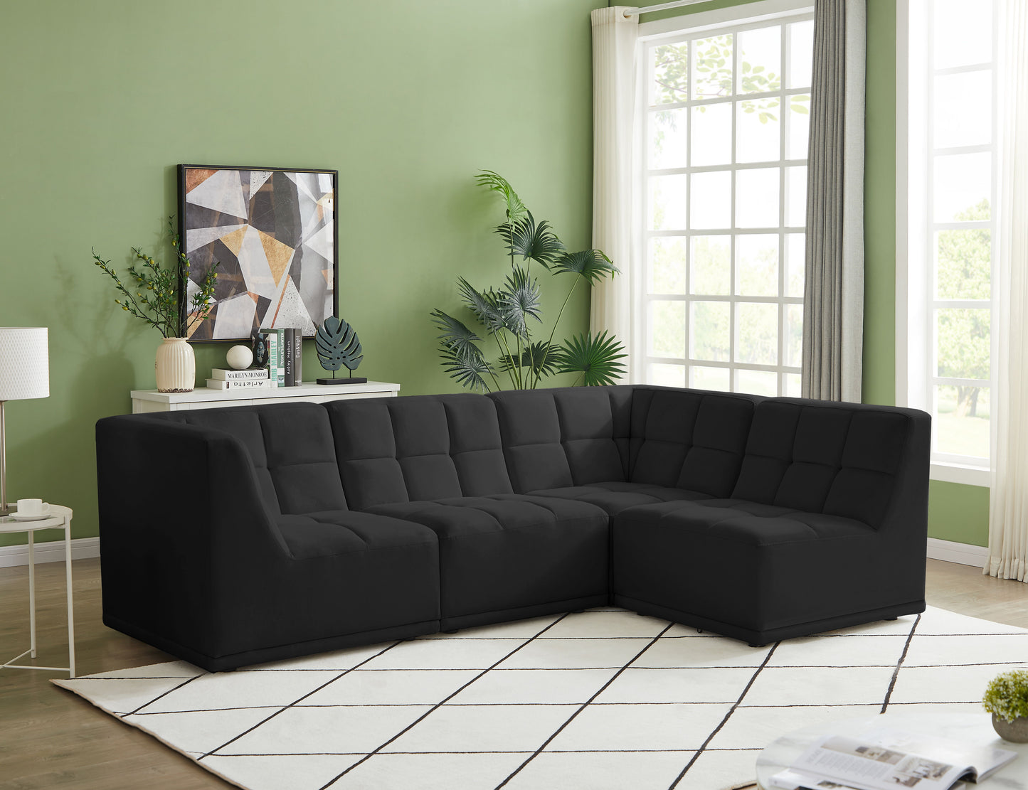 Relax - Modular Sectional 4 Piece - Black