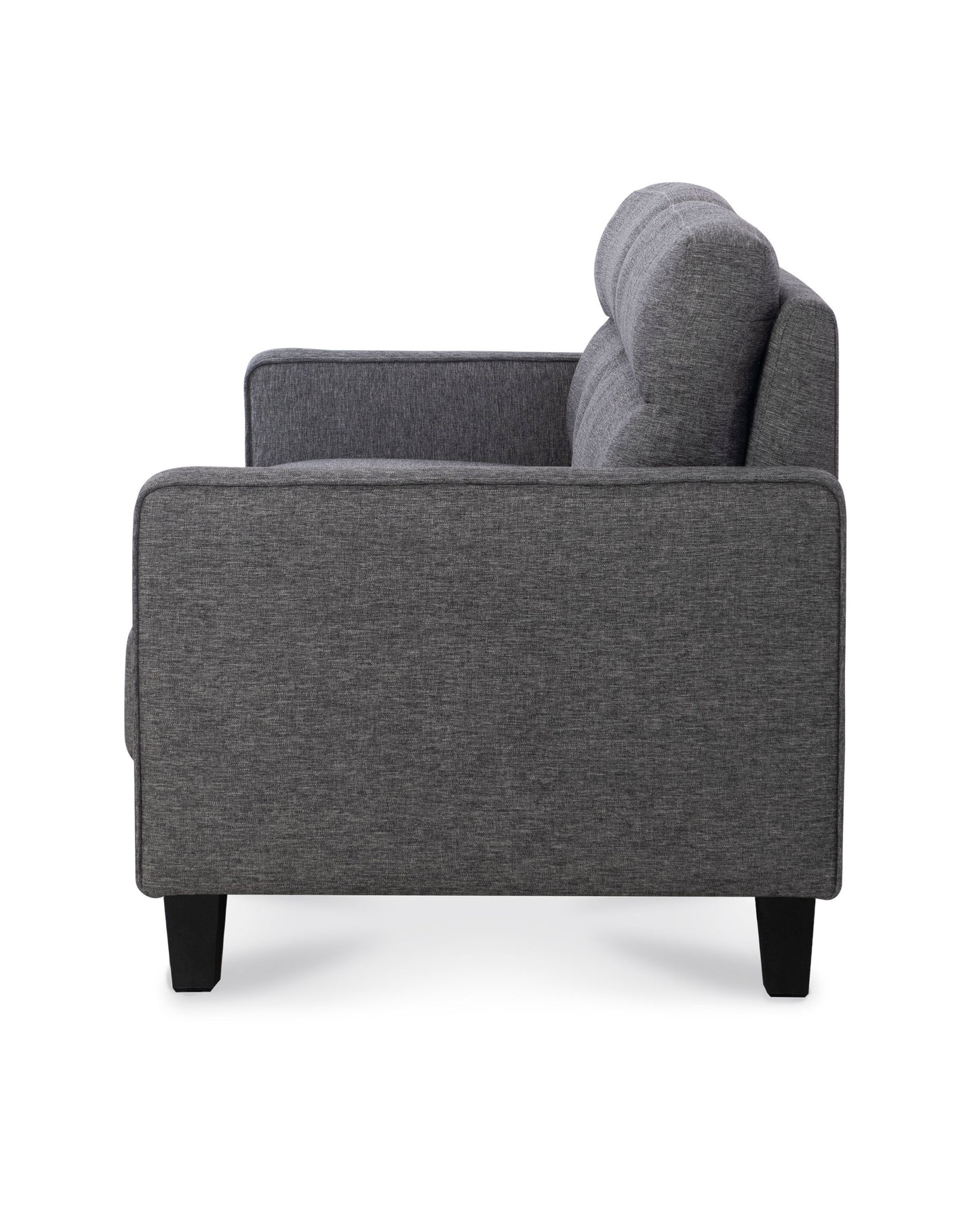 Nolan - Channeled Sofa - Medium Gray Velvet