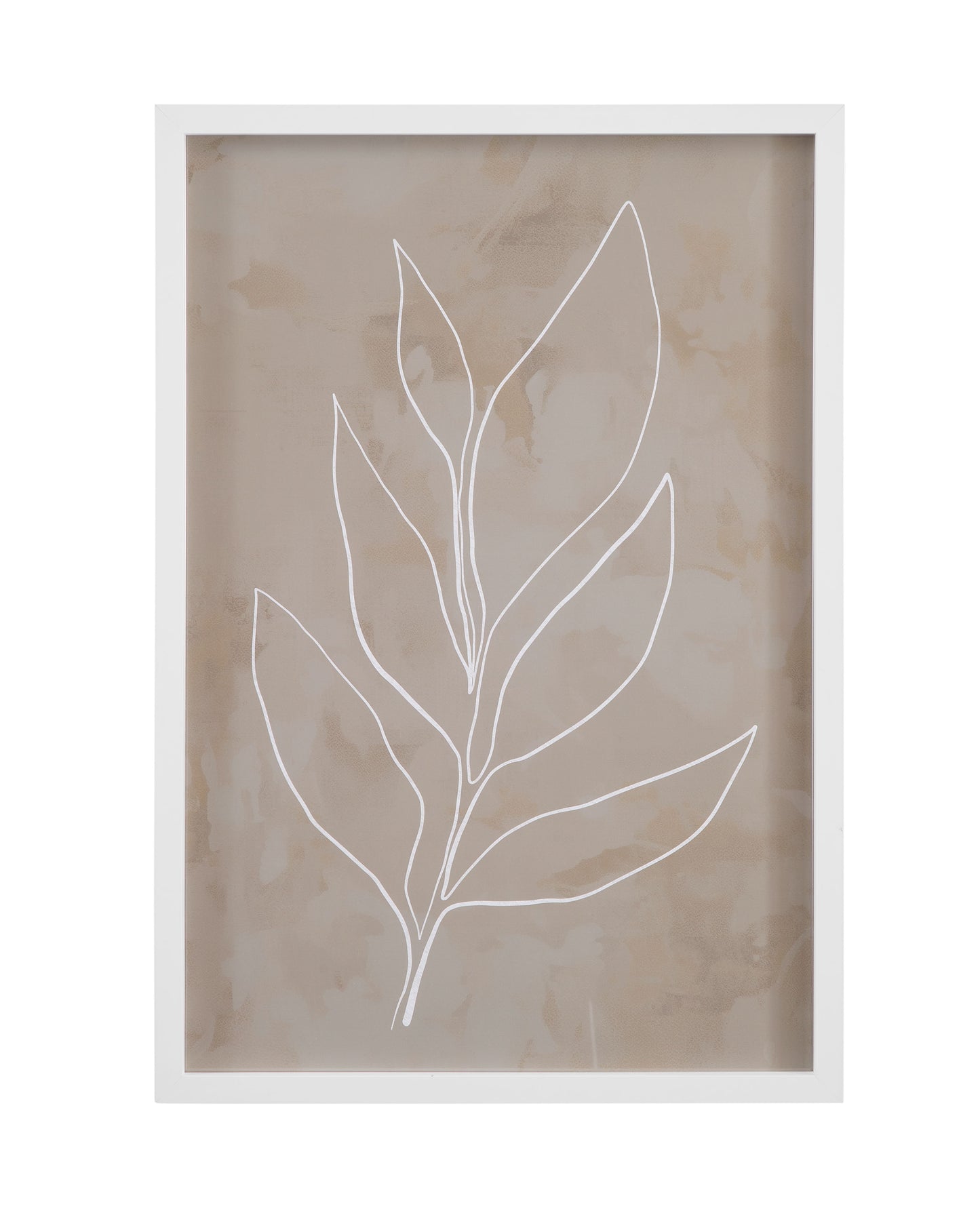 Leaf Line Art II Framed Print - Light Brown