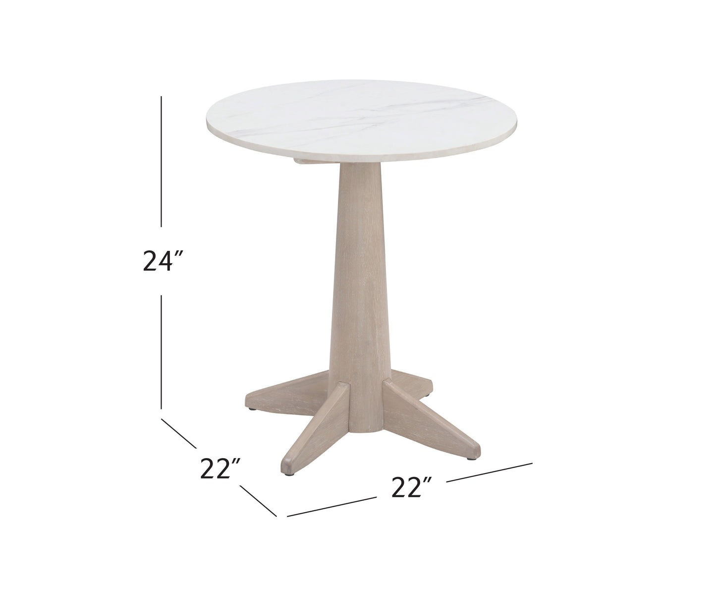 Horizons - End Table - White Oak / White Marble