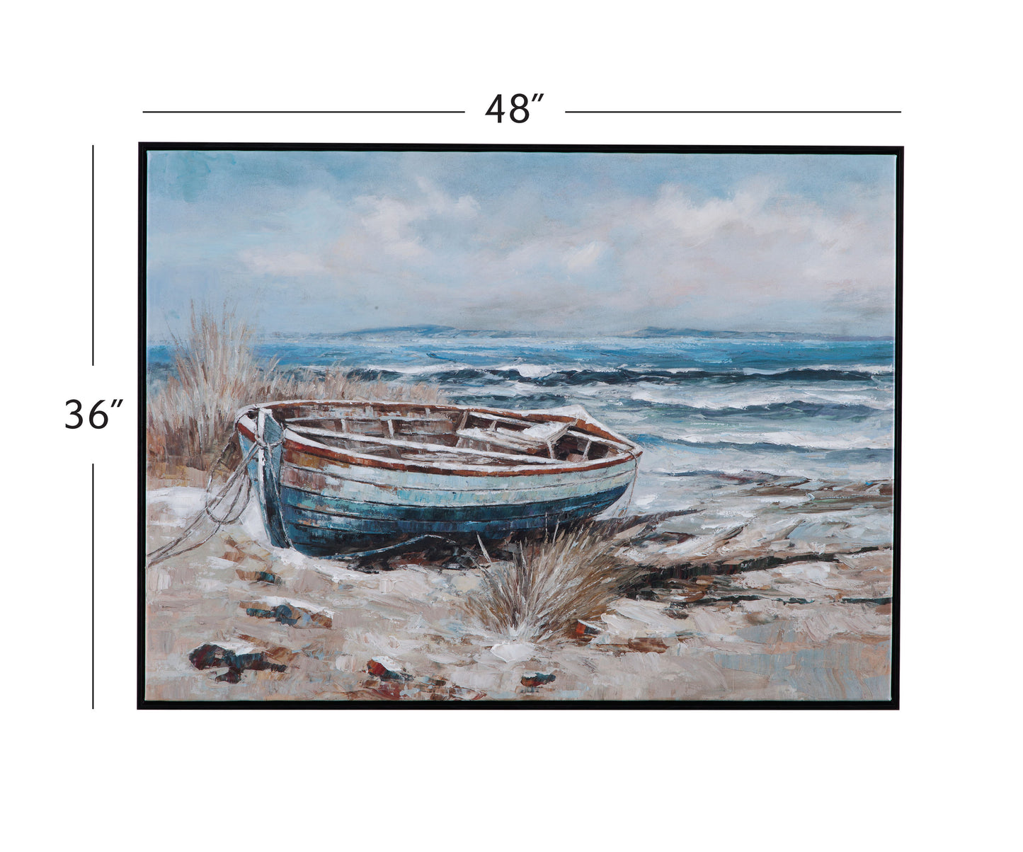 Mo Bay Framed Canvas - Blue