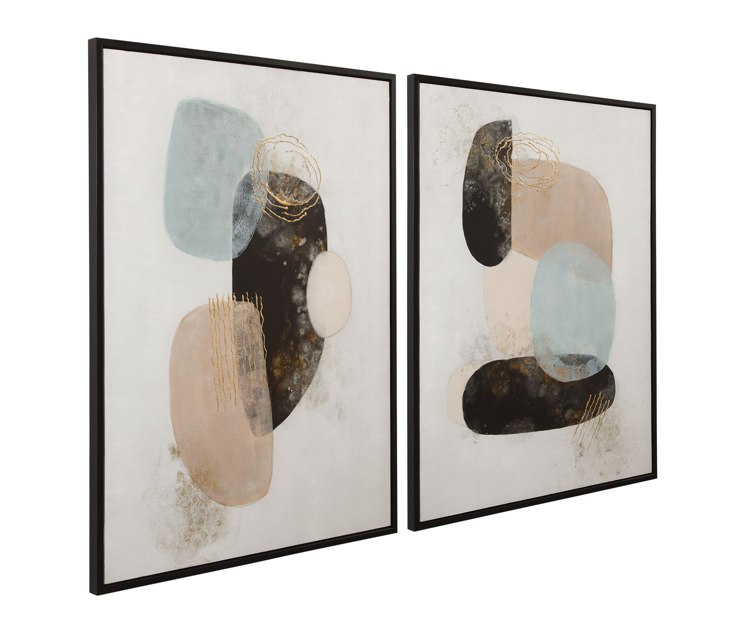 Athena Framed Canvas (Set of 2) - Gray