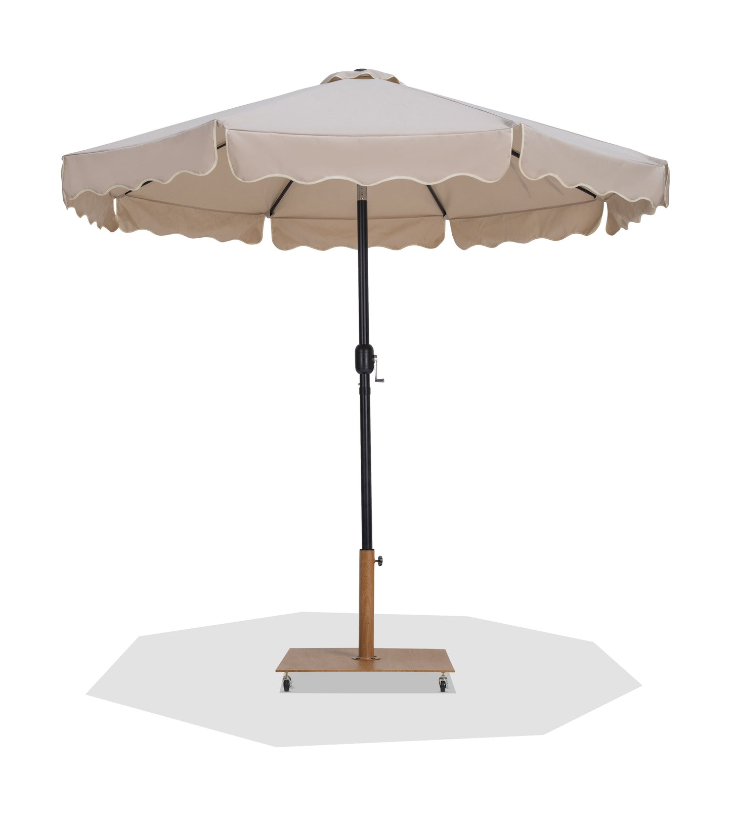 Amalfi - Aluminum Patio Umbrella - Light Brown Base / Black Pole