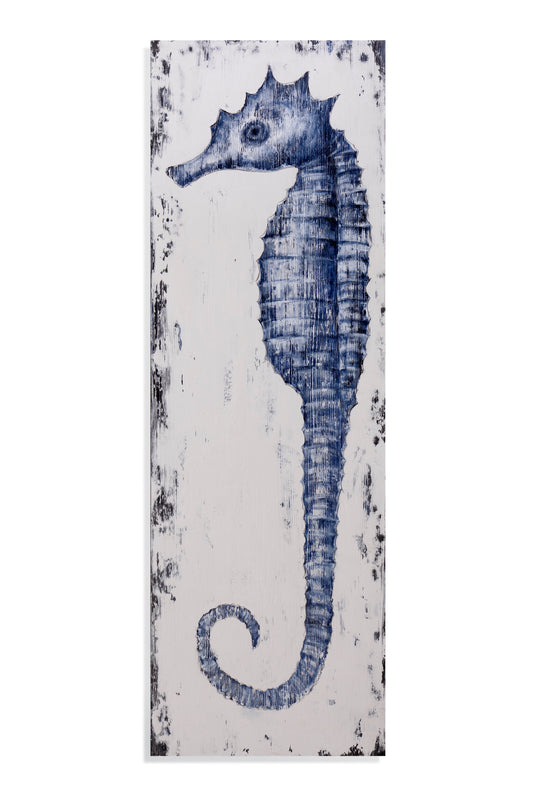 Sea Horse II Canvas Art - Blue