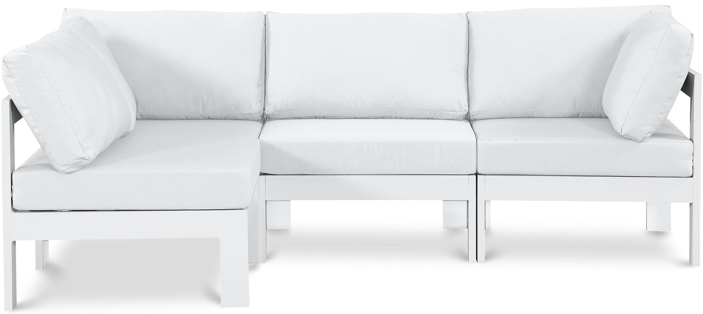Nizuc - Outdoor Patio 4 Piece Modular Sectional With White Frame