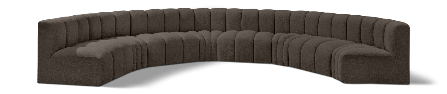 Arc - Boucle Fabric 8 Piece U-Shaped Modular Sofa