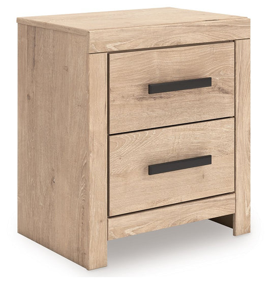 Sanginlane - Two Drawer Night Stand - Tan