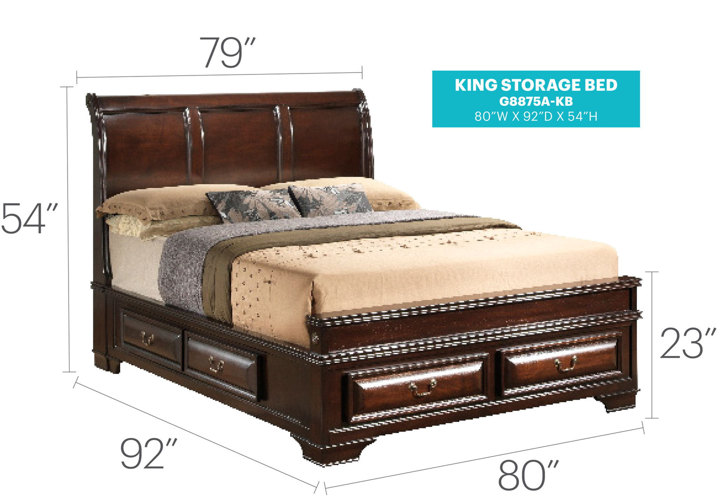Glory Furniture - LaVita - Storage Bed