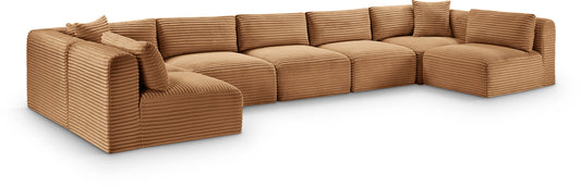 Shaggy - Fabric 7 Piece Modular U-Shaped Armless Sectional