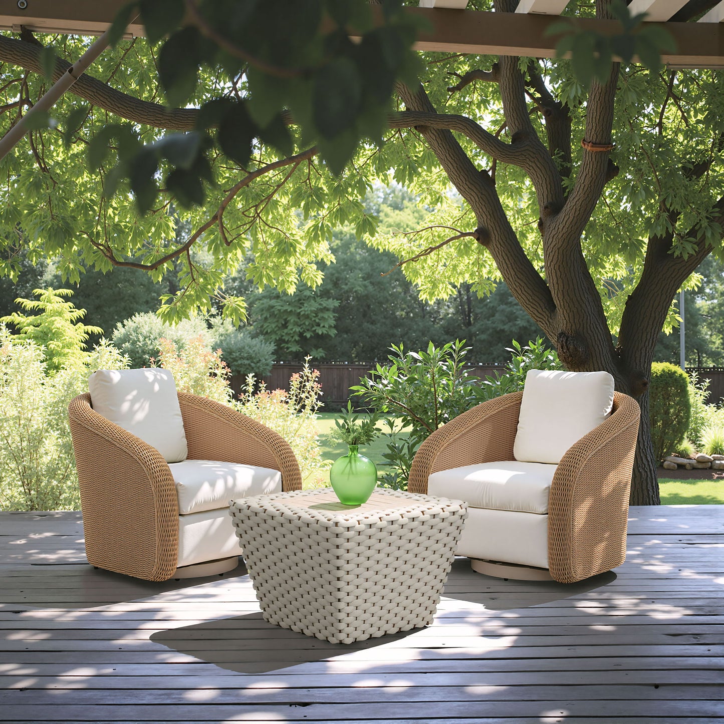 Solara - Outdoor Swivel Chair - Ivory