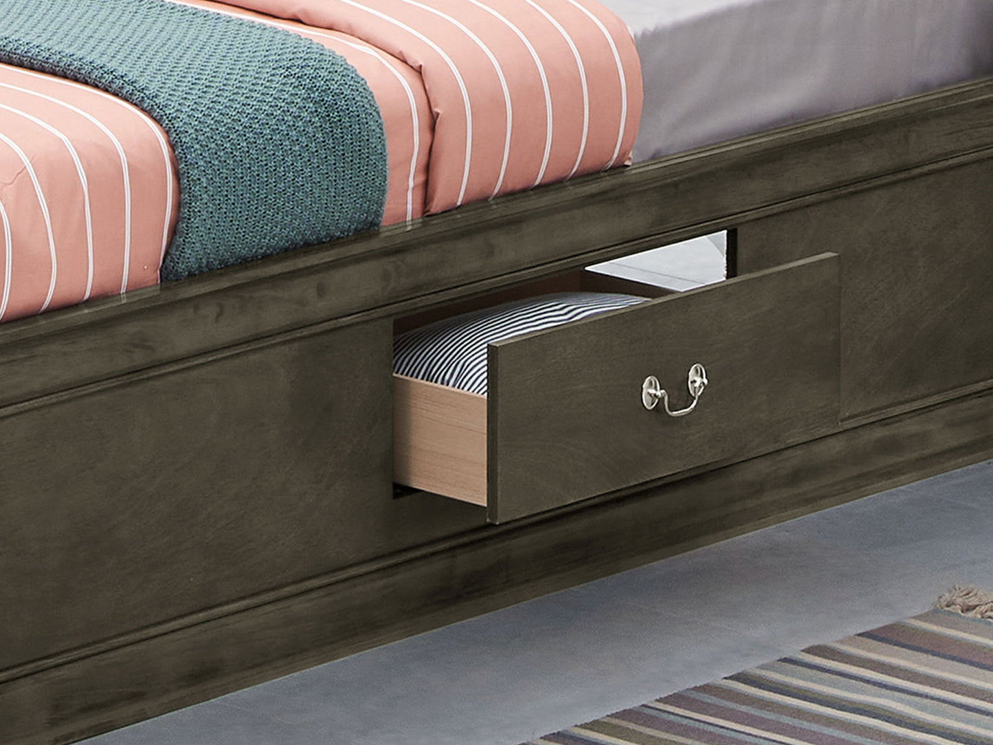 Glory Furniture - Louis Phillipe - Bookcase Storage Bed