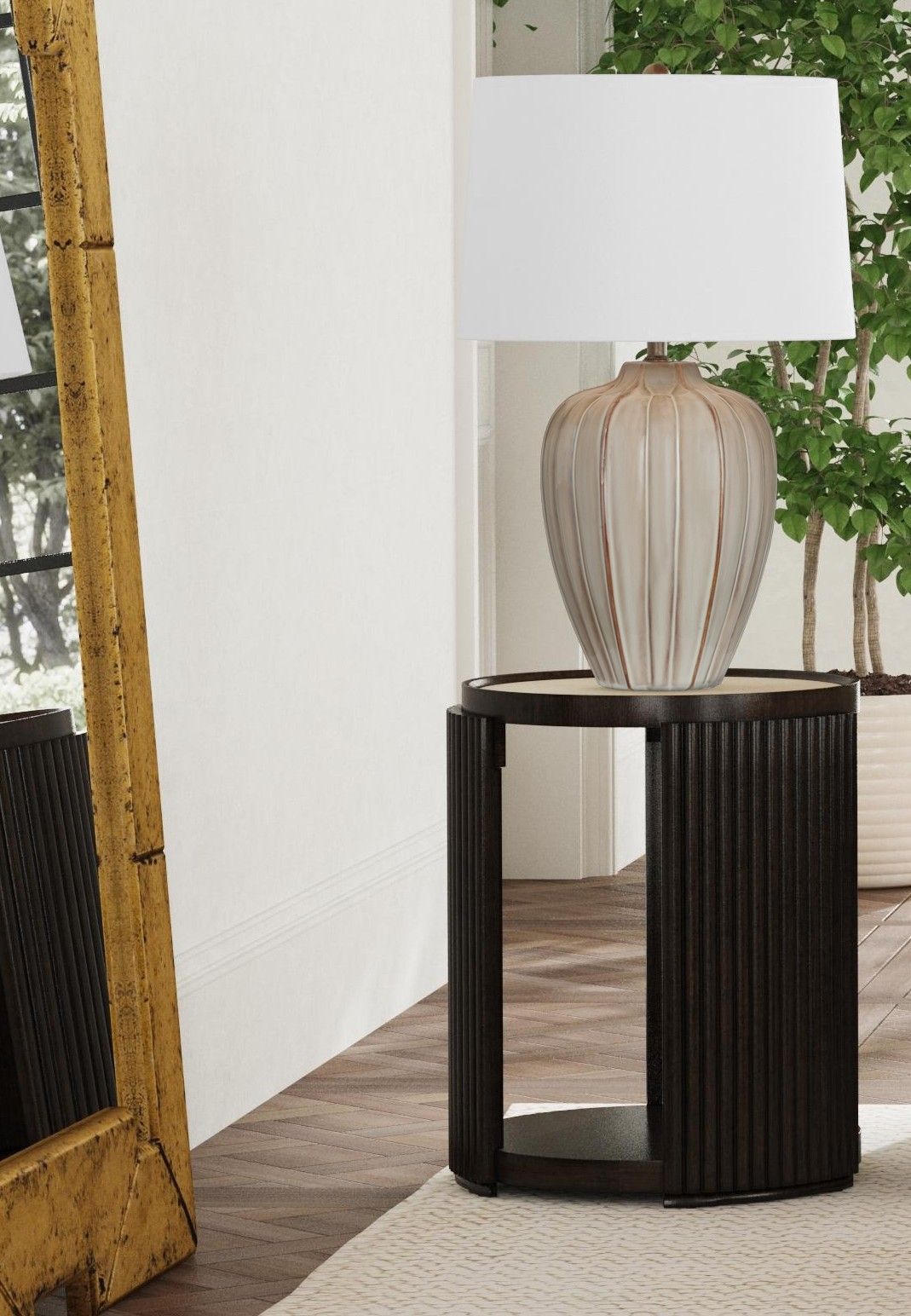 Camilo - Table Lamp - Beige / White