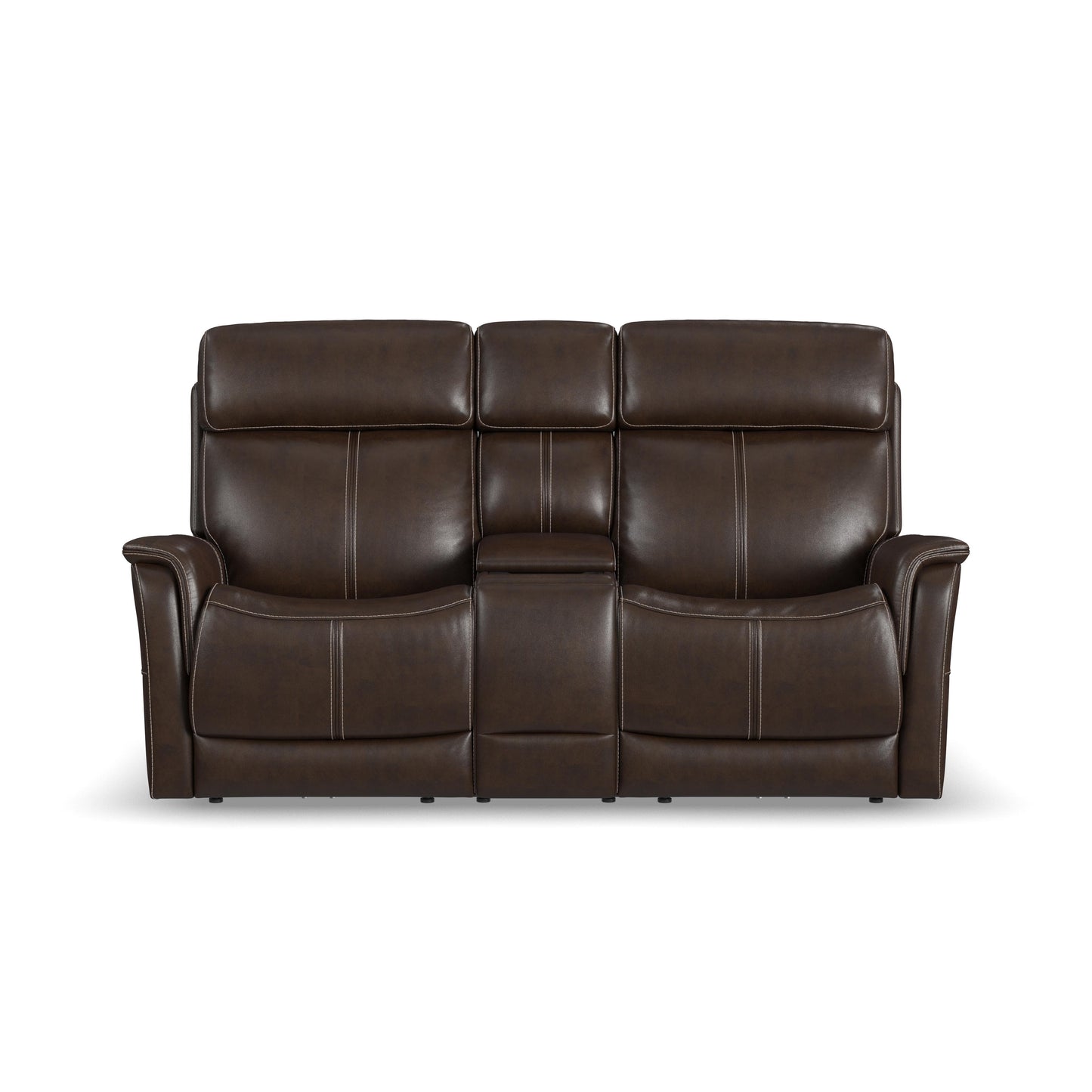 View - Power Reclining Loveseat With Console, Power Headrest & Lumbar