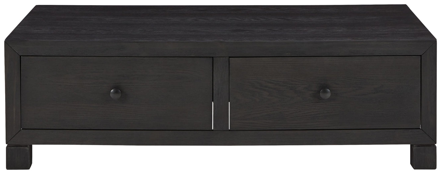 Foyland - Black - Cocktail Table with Storage