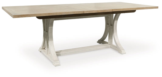 Shaybrock - Rectangular Dining Room Extension Table - Antique White / Brown