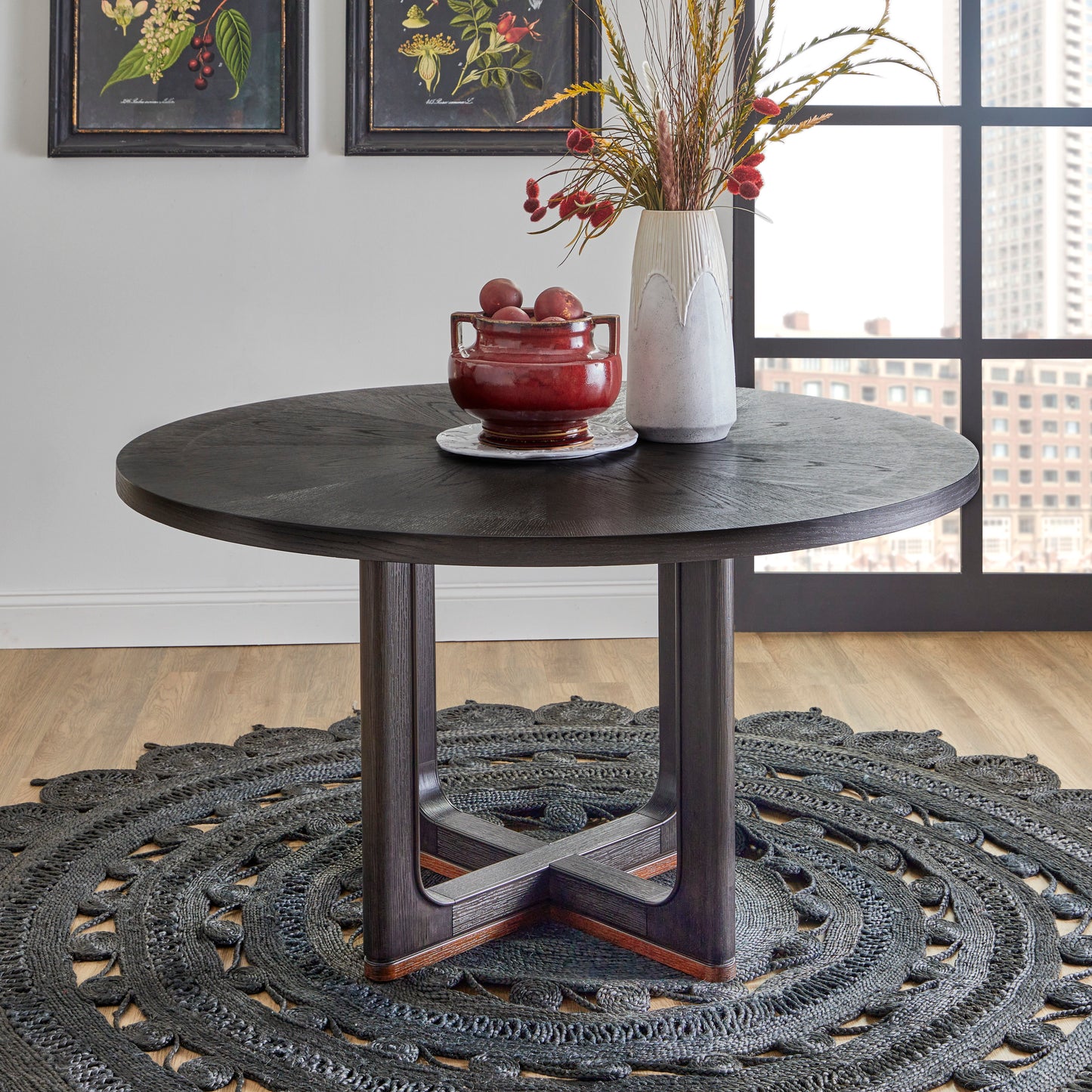 Waterfall - Round Dining Table - Deep Ebony