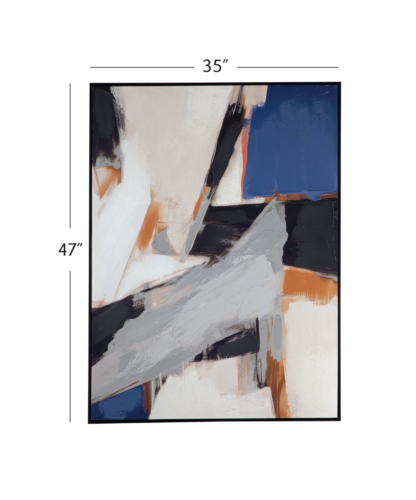 Denisa I Framed Canvas - Beige / Blue