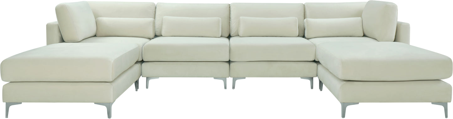 Julia - Modular Sectional 6 Piece - Fabric - Cream