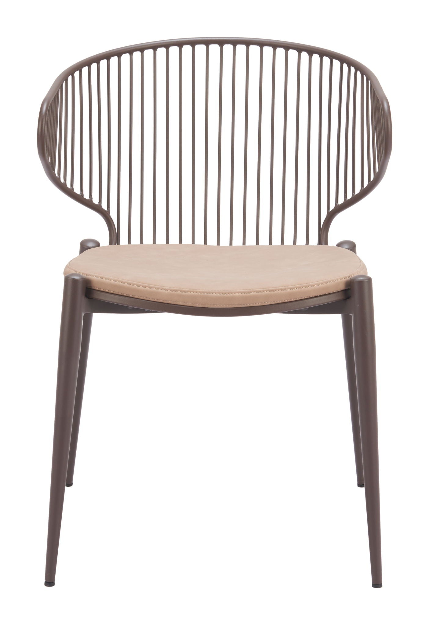 Silues - Dining Chair (Set of 2) - Taupe & Brown