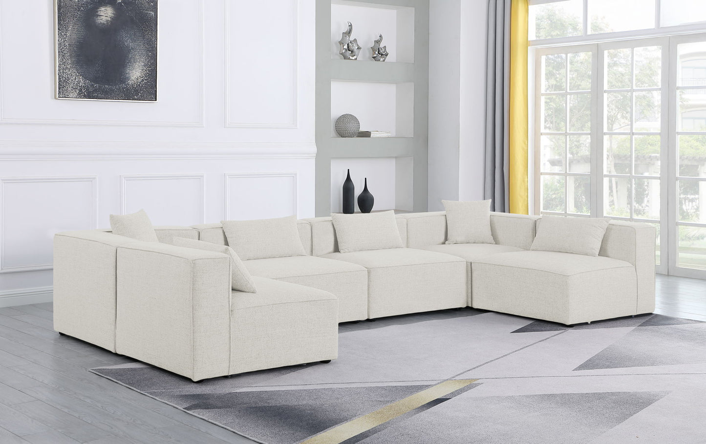 Cube - Modular Sectional 6 Piece - Cream