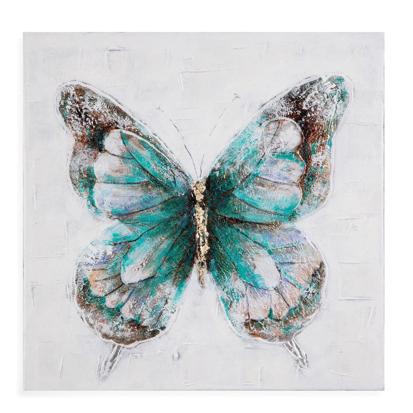 Metallic Butterflies Canvas Art (Set of 4) - Blue
