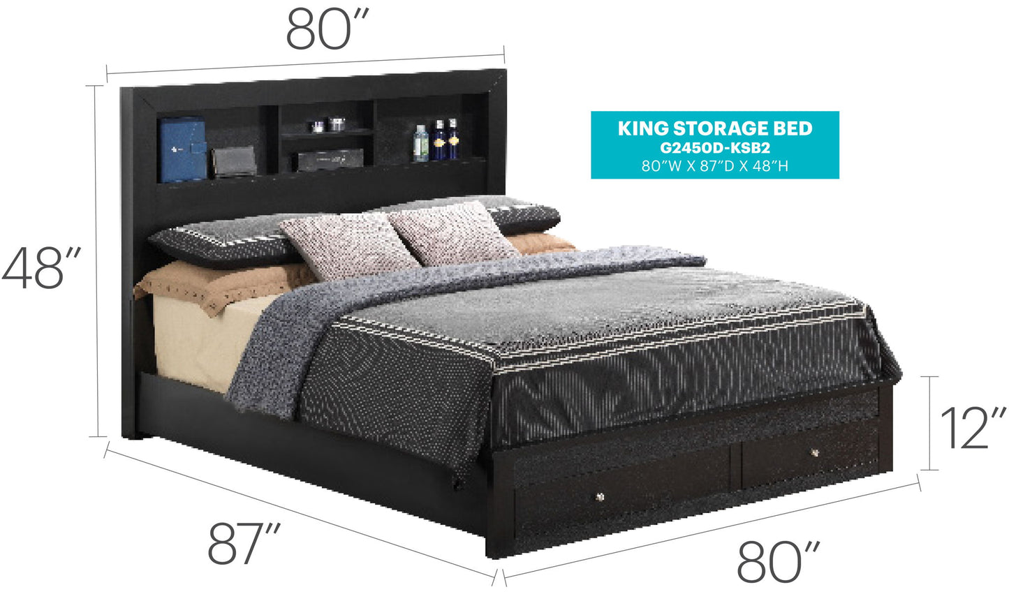 Glory Furniture - Burlington - Storage Bed